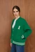 Veste en coton et laine bio | vert "iconic å aalison - emerald green-oatmilk" - Armedangels