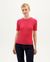 T-shirt côtelé rose fuchsia en coton bio - fucsia dakota top