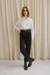 Pantalon droit à pinces en coton bio | noir "black rina pants" - Thinking Mu
