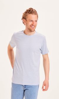 T-shirt bleu ciel en coton bio - alder sky way melange