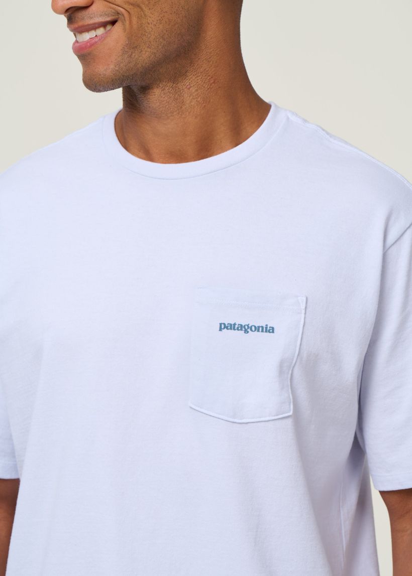 T-shirt imprimé en matières recyclées | blanc "boardshort responsibili-tee white" - Patagonia