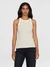 Débardeur rayé en coton bio | rayé marron et beige "striped racer rib top beige stripe"