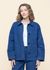 Veste de travail en coton bio | bleu "lovis herringbone denim jacket blue"