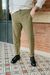 Pantalon droit vert olive en coton bio - green light travel pants olive green