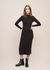 Robe longue côtelée en coton bio | noir "heavy ribbed mock neck dress - true black" - Rotholz