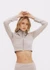Veste courte zippée en coton bio | gris "core sport crop zip jacket grey melange"