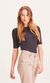T-shirt moulant noir en coton bio - canna black jet