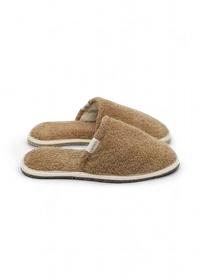 Chaussons en éponge et laine recyclée | marron "simone eponge moka"