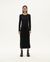 Robe en mélange coton bio, laine et fibres recyclés | noir "black gina dress - black" - Thinking Mu