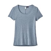 T-shirt bleu en lin et polyester recyclé - mount airy scoop