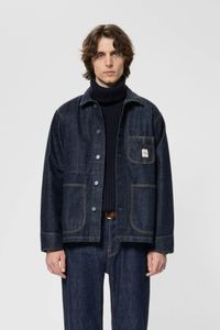 Veste denim en coton bio | brut "howie chore jacket one wash - blue"
