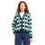 Gilet en tricot de coton bio | jacquard "cardigan iggesund retro check dark green pine"
