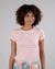 T-shirt rayé en coton bio | orange et blanc "stripes slim fit tee apricot orange"