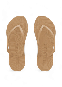 Tongs en caoutchouc naturel | marron "slim sand"