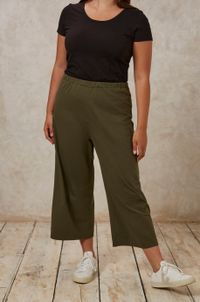 Pantalon large 3/4 khaki en coton bio - chandre