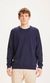 Pull col rond bleu nuit en laine mérinos bio - forrest o-neck