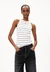 Débardeur en coton biologique | rayé "kataalin fine stripes - white-black" - Armedangels