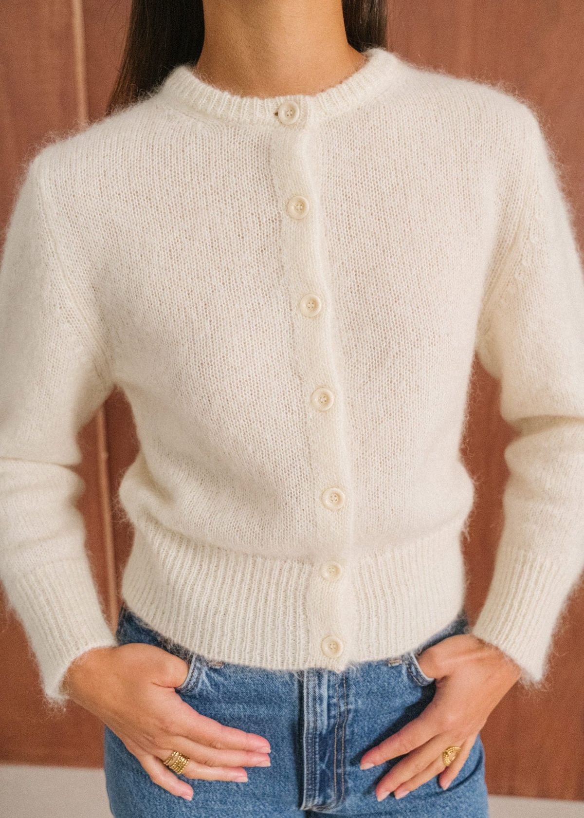 Gilet en mohair certifié | écru "grace" - Bonjour Demain