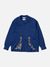 Chemise épaisse bleue brodée en coton bio - vincent floral french bue