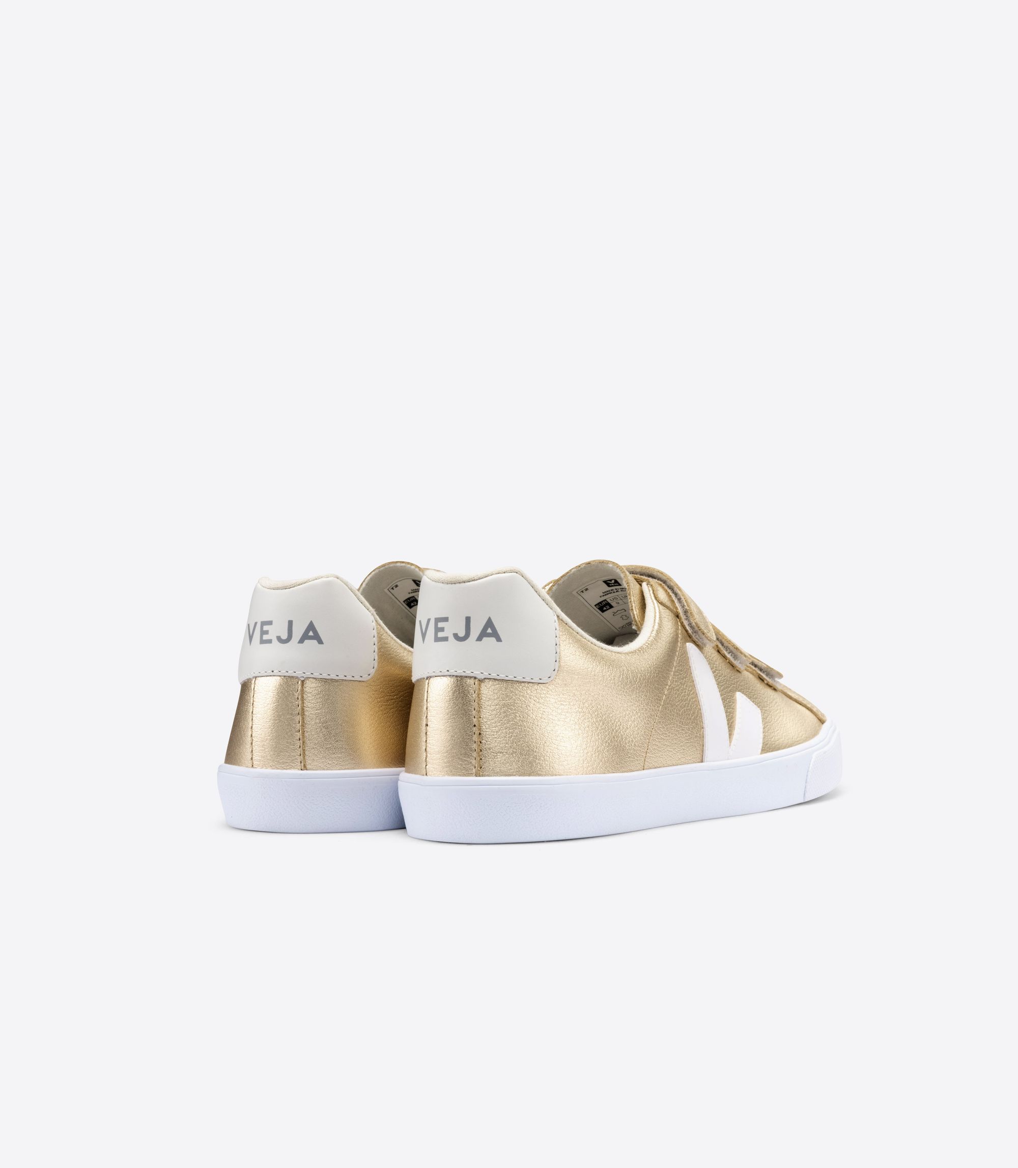 Basket 3-lock logo platine white Doré femme Veja
