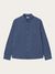 Chemise avec poche en coton bio | bleu "melangé flannel shirt estate blue"