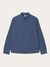 Chemise flanelle avec poche en coton bio | bleu "melangé flannel shirt estate blue"