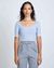 T-shirt bleu clair en coton bio - scoop