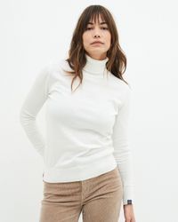 Pull col roulé en coton bio | blanc "rachel turtleneck - off white"