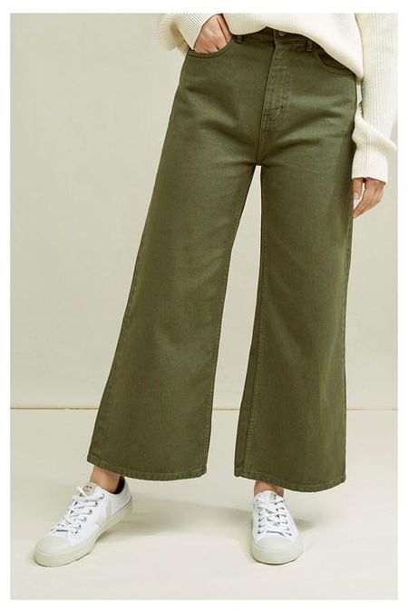 Pantalon en twill kaki ample en coton bio - ariel