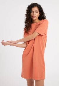 Robe t-shirt mandarine en coton bio - kleaa