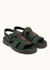 Sandales en cuir certifié | bicolore "ballast vv - vert+marron" - Kleman