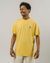 T-shirt jaune brodé en coton bio - gelati t-shirt ochre yellow