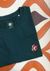 T-shirt brodé vert émeraude en coton bio - rose