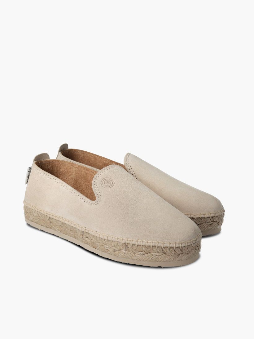 Espadrilles beige en cuir certifié - sabina velours sand - Genuins