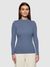 T-shirt manches longues en coton bio | bleu "rib high neck long sleeved moonlight blue"