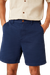 Short chino marine en lin et coton bio - cronus worker blue linen mix
