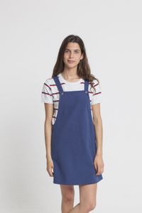 Robe unie bleue en coton bio - amelie