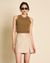 Pull sans manches camel en maille de coton bio - top garda walnut