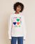 Sweat brodé en coton bio | multicolore "sweat l'amour est déclaré multicolore"