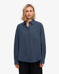 Chemise ample en lin bio | bleu "organic linen oversized shirt - petrol blue"