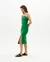 Robe fendue verte en coton bio - clover green mia dress