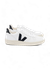 Baskets basses en cuir certifié | blanc et noir "v-10 leather extra white black"