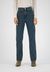 Jean droit bleu foncé en coton bio et recyclé - relax rose whale blue