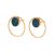 Boucles d'oreilles en argent plaqué or avec pierre en néphrite - earrings in circle gold - Kamena