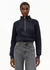 Pull col zippé en coton bio | bleu "ronyiaas gmt dye - night sky" - Armedangels