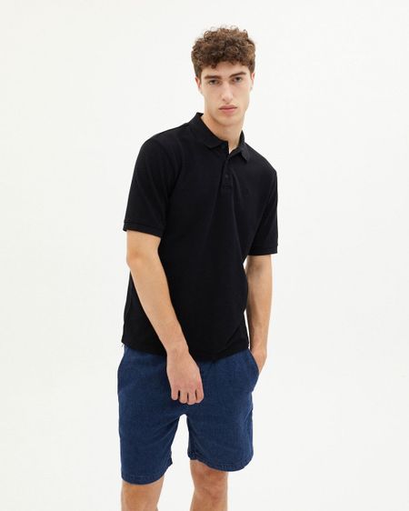 Polo manches courtes en coton bio | noir "black sun polo"