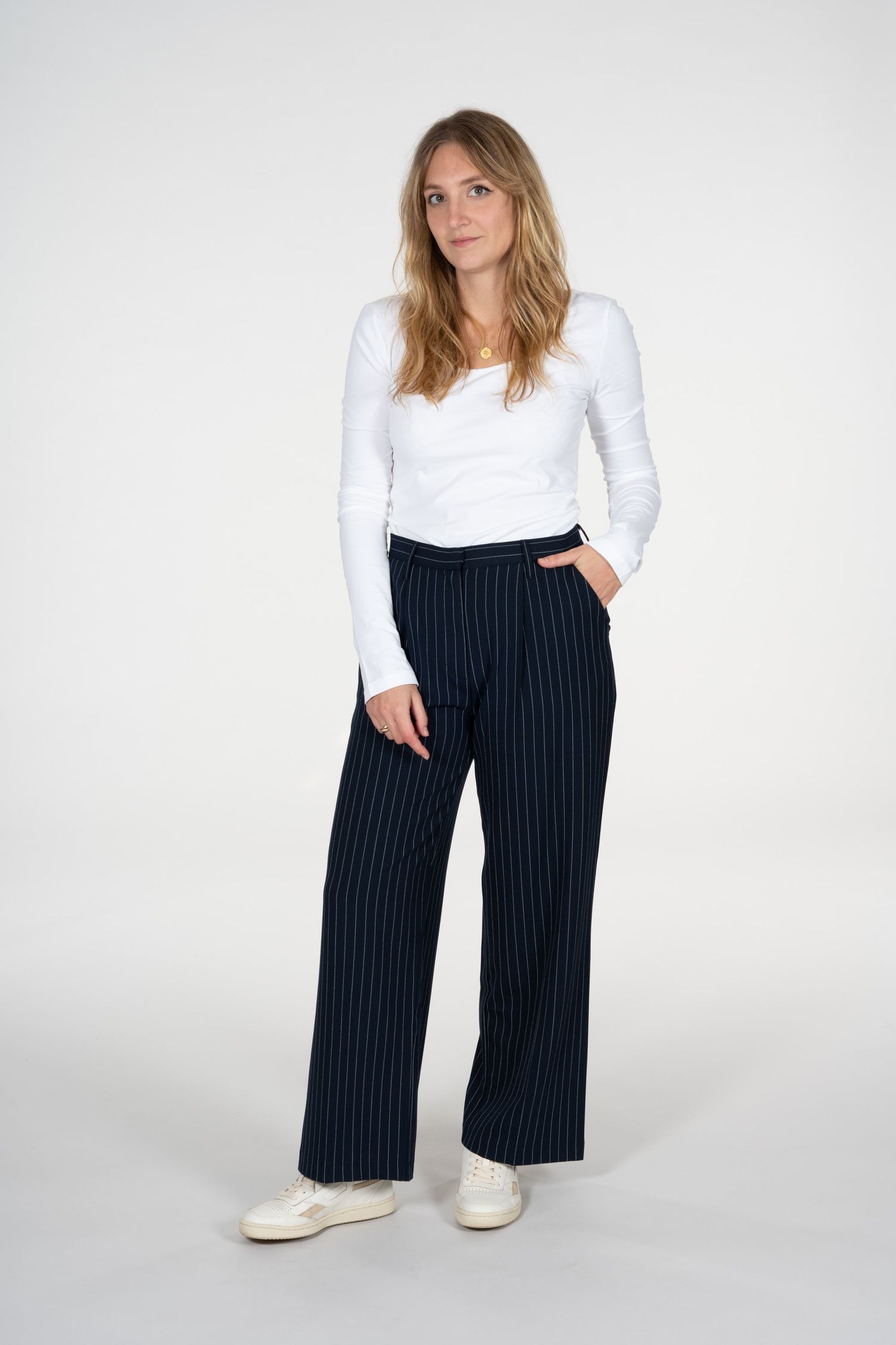 Pantalon large rayure clearance