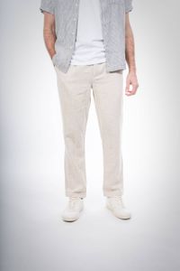 Pantalon ample beige en lin - birch
