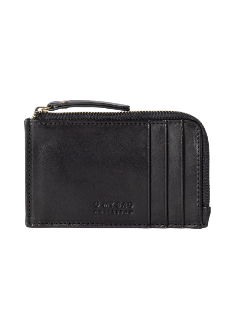 Portefeuille en cuir certifié | noir "lola - black classic leather" - O My Bag