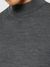Pull col montant en laine mérinos certifiée | gris foncé "merino mock neck dark grey melange" - Knowledge Cotton Apparel